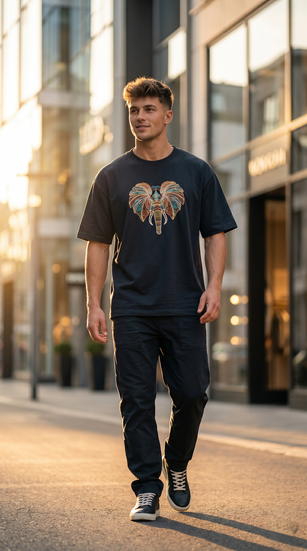 Elephant Black T-Shirt