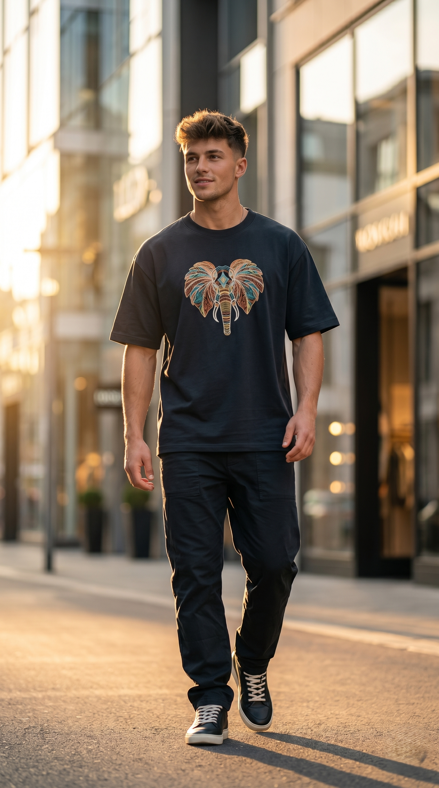 Elephant Black T-Shirt