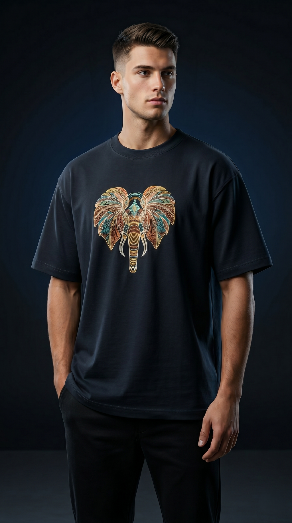 Elephant Black T-Shirt