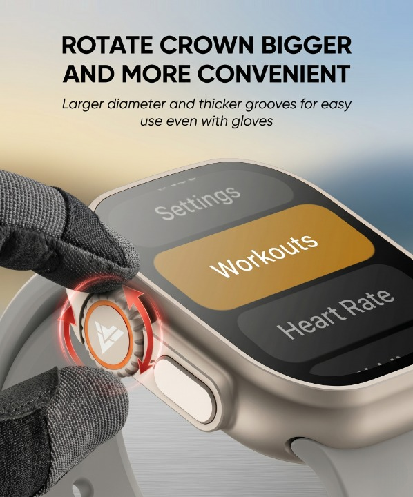 Ultra Smart Watch with Orange Wave Strap – Premium Fitness & Lifestyle Tracker